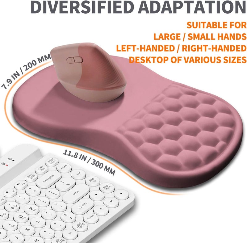 Armanza Ergonomic Joint Wrist Support Mouse Pad with Memory Foam Cushion Massage Bump, Carpal Tunnel Pain Relief Mousepad Slope Design for Wrist Rest, 11.8x7.9 in, RosyBrown - Image 5